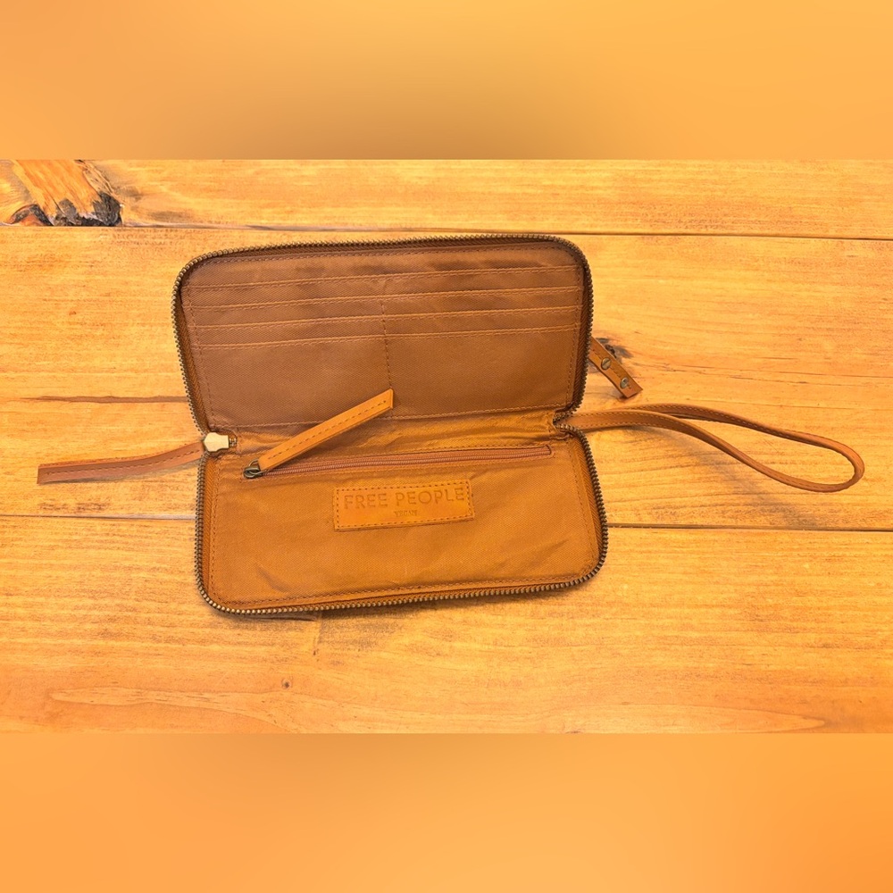 Free People Brown Leather Wristlet Wallet - Picture 3 of 5